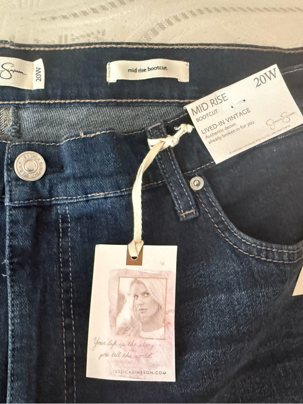 Jessica Simpson Mid Rise Bootcut Jeans - Dark Indigo
